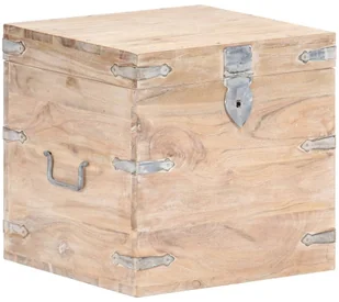 vidaXL Skrzynia, 40x40x40 cm, lite drewno akacjowe vidaXL - Pudła i pojemniki do przechowywania - miniaturka - grafika 13