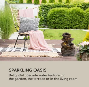 Blumfeldt Messina, fontanna kaskadowa, fontanna solarna, fontanna ogrodowa, 4 poziomy, bateria LEU13-Messina - Fontanny ogrodowe - miniaturka - grafika 3