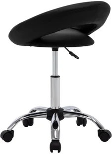 Fotel biurowy, krzesło biurowe vidaXL Krzesło robocze na kółkach, czarne, sztuczna skóra - Fotele i krzesła biurowe - miniaturka - grafika 5