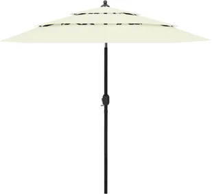 vidaXL 3-poziomowy parasol na aluminiowym słupku, piaskowy, 2,5 m 313860 - Parasole ogrodowe - miniaturka - grafika 2