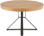 Stoły - Halmar Stół okrągły rozkładany MERCY 120 cm - dąb złoty/czarny - miniaturka - grafika 1