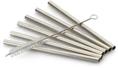 Słomki do napojów - ECHTWERK ECHTWERK Zestaw 6 słomek do napojów ze stali szlachetnej (Krótkie, Srebrny) 4260238064007 - miniaturka - grafika 1