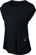 Bielizna sportowa damska - Nike W NK City Sleek Top Ss czarny/odblaskowy srebrny, rozmiar: S - miniaturka - grafika 1