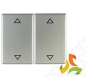 Klawisze i ramki - Hager BERKER K.5 Klawisz 2 podwójny z nadrukiem "STRZAŁKI" do wyłącznika 2-klawiszowego stal szlachetna nierdzewna 14357204 14357204/HAG - miniaturka - grafika 1