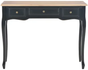 vidaXL Stolik konsolowy z 3 szufladami, czarny - Ławy i stoliki kawowe - miniaturka - grafika 3