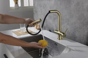 Blue Water Bateria trójdrożna Apala Antyczny Mosiądz Apala_Mosiadz - Baterie kuchenne - miniaturka - grafika 3