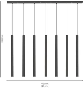 Amplex LAMPA wisząca AKADI 0135 metalowa OPRAWA zwis na listwie kaskada tuby sople czarne złote 0135 - Lampy sufitowe - miniaturka - grafika 2
