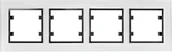 Klawisze i ramki - Schneider LUMINA-PASSION-Ramka-4-krotna-pozioma-szkło-białe WL9240 - miniaturka - grafika 1