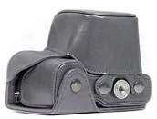 Akcesoria fotograficzne - MegaGear megagear skórzana torba na aparat do Sony Alpha a6000, A6300 z 16  50 MM kompaktowy system aparat (szary) MG677 - miniaturka - grafika 1