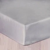 Prześcieradła - Darymex Prześcieradło z gumką, satyna bawełniana, popielate, 140x200 cm - miniaturka - grafika 1