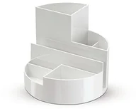 Przyborniki na biurko - Maul organizer biurkowy, okrągły, 6 przegródek, wytrzymałe tworzywo ABS, biały 4117602 - miniaturka - grafika 1