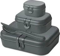 Akcesoria do grilla - Koziol Lunchboxy Pascal Ready Organic szare ze sztućcami 4 el. 7168701 - miniaturka - grafika 1