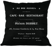 Poduszki dekoracyjne - French home PODUSZKA OZDOBNA FRENCH HOME - CAFE BAR CZERŃ - miniaturka - grafika 1