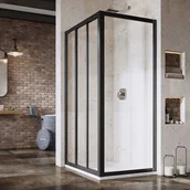 Ścianki i drzwi prysznicowe - Ravak Supernova Drzwi przesuwne 130x198 cm profile czarne szkło przezroczyste 00VJ03R2Z1 - miniaturka - grafika 1