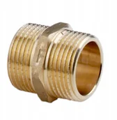 Łączniki, trójniki, kształtki - Nypel 3/8" mosiężny żółty - miniaturka - grafika 1