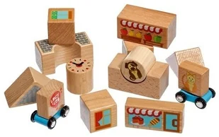 Lucy Leo Kolorowe klocki drewniane Miasto 15 elementów LL166 - Klocki - miniaturka - grafika 7