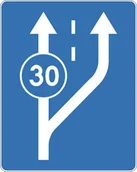 Wyposażenie miejsc publicznych - Znak drogowy informacyjny D-13 Początek pasa ruchu powolnego - miniaturka - grafika 1