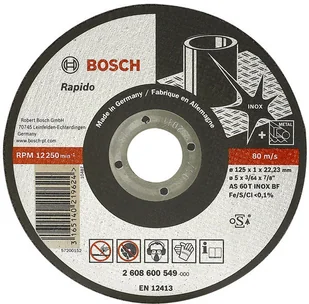 Bosch Rapido AS 60 T INOX BF 125x1mm - Akcesoria do elektronarzędzi - miniaturka - grafika 2