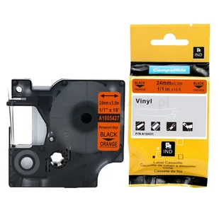 DYMO strefadrukarek.pl Taśma 1805427 winylowa 24mm x 5.5m pomarańczowa czarny nadruk - zamiennik | OSZCZĘDZAJ DO 80% - ZADZWOŃ! 730 PROMOCJA! RH-1805427 - Dodatki do drukarek i skanerów - miniaturka - grafika 3