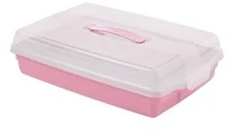 Curver Pojemnik na ciasto, jasnoróżowy, 45x29,5x11,1 cm - Formy do ciast - miniaturka - grafika 3