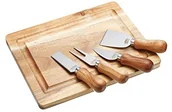 Noże kuchenne - Kitchen Craft Deska do serów artesa z drewna akacjowego, mistrz klasy korporacyjnej, zestaw z 4 noży do sera ze stali nierdzewnej, brązowy/srebrny, 25,5 x 20 x 1 cm ARTCB5PC - miniaturka - grafika 1