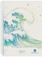 Notesy i bloczki - HERLITZ Brulion Na Spirali A5 70 Kratka Greenline Fale - miniaturka - grafika 1