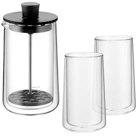 WMF Coffee Time Milk Frother Set With 2 Double Walled Glasses 0632519990 (0632519990 / - Szklanki - miniaturka - grafika 2