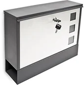 Skrzynki na listy - Relaxdays metalowa skrzynka pocztowa, wymiary 36 x 30 cm, czarno-biała 10017418_2 - miniaturka - grafika 1