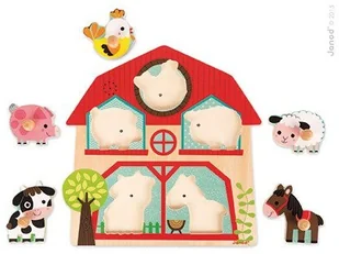 Janod Drewniane puzzle muzyczne Mieszkańcy farmy - zwierzęta wiejskie, J07079 3700217370794 - Puzzle - miniaturka - grafika 10