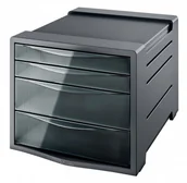 Pojemniki biurowe - Esselte Pojemnik z 4 szufladami EUROPOST VIVIDA dymny 28453 - miniaturka - grafika 1