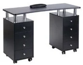 Stoliki do manicure - Beauty System Stolik do manicure BD-3425 CZARNY BD-3425/BLACK - miniaturka - grafika 1