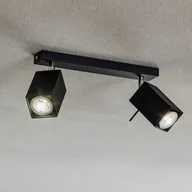 Lampy sufitowe - Euluna Spot sufitowy Square, czarny, 2-punktowy - miniaturka - grafika 1