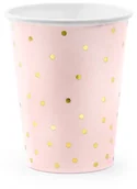 Dekoracje i nakrycia stołu na imprezę - PartyDeco Kubeczki Kropki, jasny róż, 260ml (1 op. / 6 szt.) KPP50-081J-EU1 [17901002] - miniaturka - grafika 1