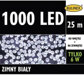 Oświetlenie świąteczne - Bulinex Lampki 1000LED biały zimny 25 m z zasilaczem 13-982 - miniaturka - grafika 1
