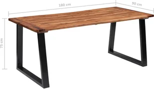 vidaXL Stół z litego drewna akacjowego, 180 x 90 cm - Stoły - miniaturka - grafika 8