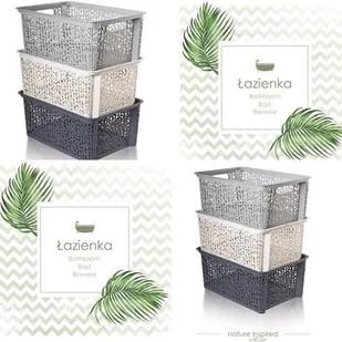 Branq DOSTAWCA Koszyk Bamboo 3 1713 Szary BRA000213 - Pojemniki kuchenne - miniaturka - grafika 3