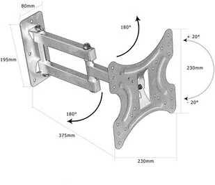 MOUNTY REGULOWANY UCHWYT ŚCIENNY WIESZAK TV LCD do 37 CALI - Uchwyty do telewizora - miniaturka - grafika 8
