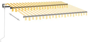 VidaXL Lumarko Automatycznie zwijana markiza, 350 x 250 cm, żółto-biała! 3069088 VidaXL - Markizy - miniaturka - grafika 3