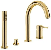 Baterie wannowe i prysznicowe - Paffoni Emmevi Piper Bateria wannowa 4-otworowa złota błyszcząca 45120OR - miniaturka - grafika 1