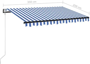 VidaXL Lumarko Automatycznie zwijana markiza, LED i czujnik wiatru, 350x250 cm! 3069093 VidaXL - Markizy - miniaturka - grafika 9