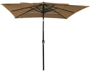 vidaXL 3-poziomowy parasol na aluminiowym słupku, taupe, 2,5x2,5 m 313839 - Parasole ogrodowe - miniaturka - grafika 3