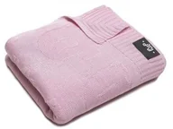 Koce i narzuty dla dzieci - Pulp Pulp Bambusowy kocyk dziany z jonami srebra Słoniki Różowy 90 x 75 cm PLP02290 - miniaturka - grafika 1