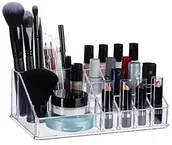 Kosmetyczki, organizery i kuferki - Relaxdays organizer na kosmetyki z akrylu, zestaw do makijażu szminek, lakieru do paznokci, przyborów kosmetycznych, przezroczysty 10024644_50 - miniaturka - grafika 1