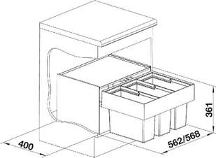 Blanco Sortownik SELECT 60/3 518724 - Kosze na śmieci - miniaturka - grafika 3