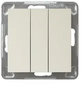 Wyłączniki światła i elektryczne - Ospel Łącznik potrójny Ecru - ŁP-13Y/m/27 Impresja - miniaturka - grafika 1