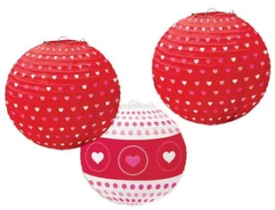 AMSCAN Lampiony czerwone na walentynki - 3 szt. 240028 - Walentynki - miniaturka - grafika 2