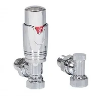 Zawory i kraniki - WARMTEC Zestaw zaworów kątowych termostatycznych do grzejnika Warmtec chrom - miniaturka - grafika 1