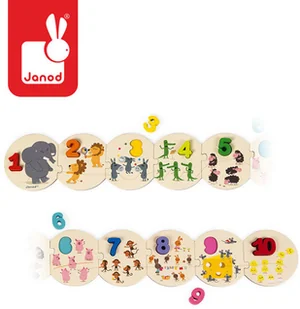 Janod Drewniane Puzzle Uczę się Liczyć Cyferki - Układanki dla dzieci - miniaturka - grafika 7