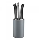 Noże stołowe - Amefa Lou Laguiole Zestaw noży do steków Jet z blokiem, 6 szt., czarny skaj - miniaturka - grafika 1