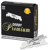 Brzytwy fryzjerskie - Derby PREMIUM Żyletki do Brzytwy Połówki 100 szt - miniaturka - grafika 1